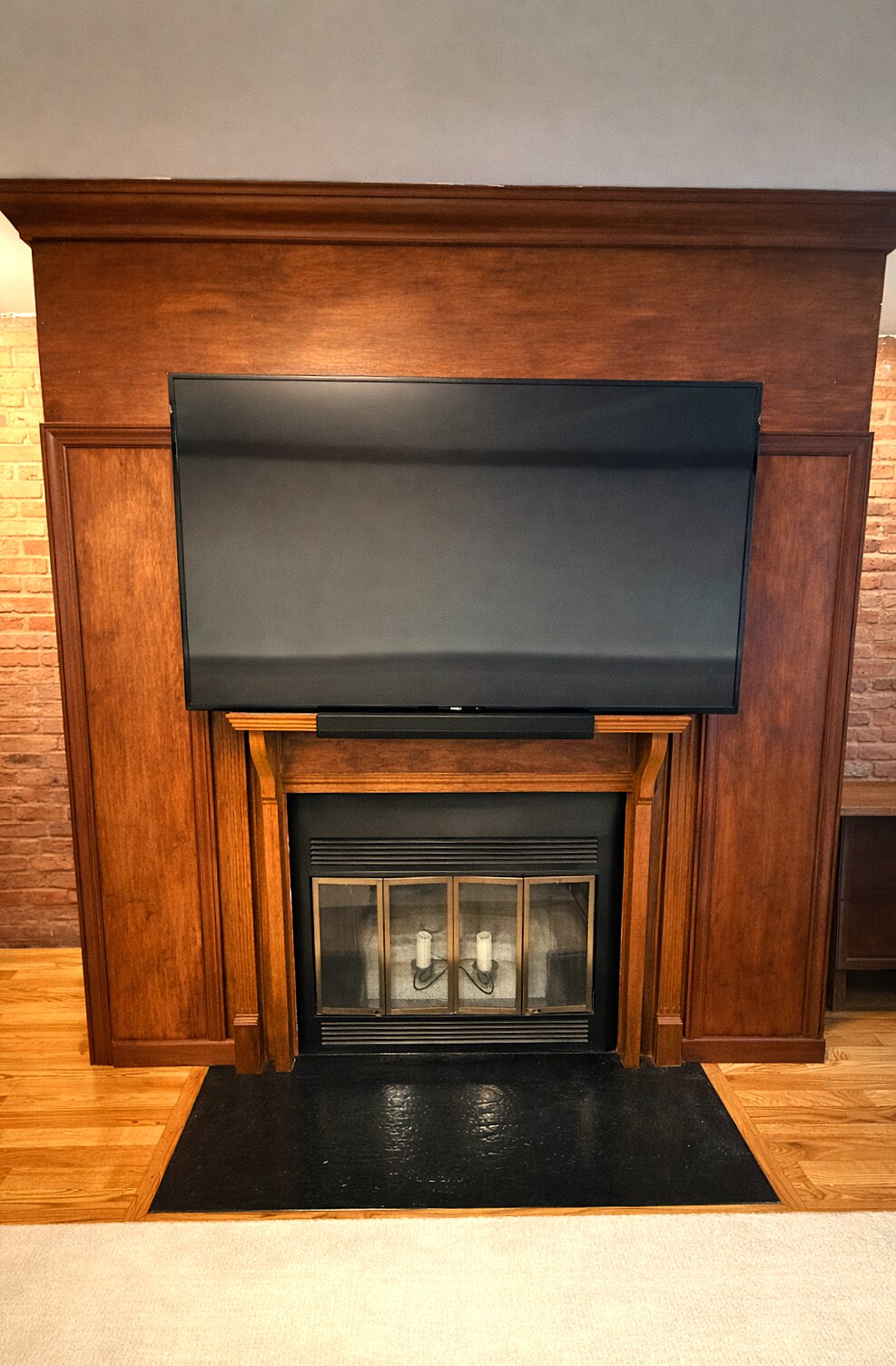 Wood-burning fireplace